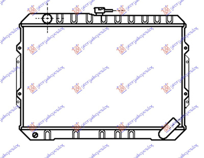 Radiator për motor 2,3-2,5 TD (42,5x59,8x4,5) (COPPER)