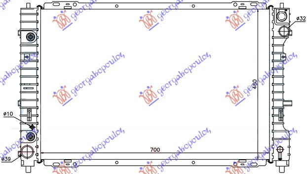 Radiator për motor 3,0 i -24V (69,7x46,7) (marsh manual/automatik)