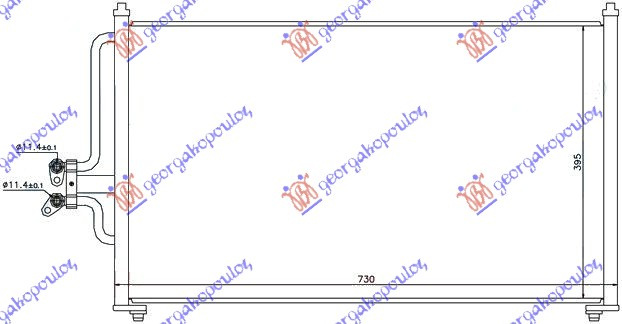 Radiator i kondicionerit 2.0-3.0 benzinë -04 (700x430x16)