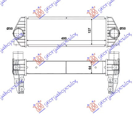 Interkuler 1.8 Di/TDCi dizel 07- (400x130x65)