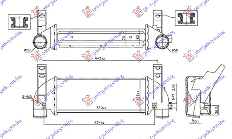 Interkuler 1.8 Di/TDCi dizel -07 (340x128x62)