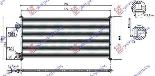 Radiator i kondicionerit 1,8i16V-1.8TDCI (74,7x36)