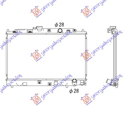 Radiator për motor (33x58,8)