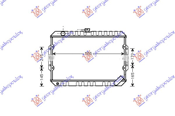 Radiator për motor 2,5 T.dizel (me/pa kondicioner) (40x60) (COPPER)