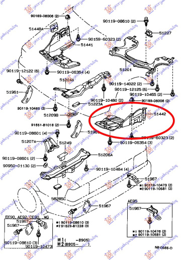 Mbrojtje/kapak nën motor