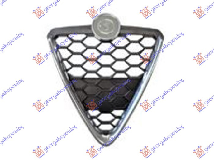 Maskë pvc/grilë me kornizë krom 16-