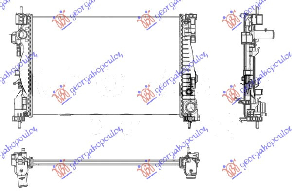 Radiator për motor 1.8TBi (61x40.6x2.6)
