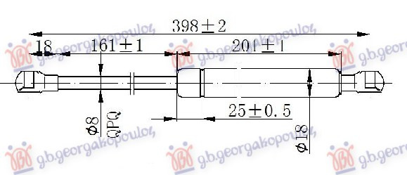 Amortizues (një) për kofano (400L-250N)