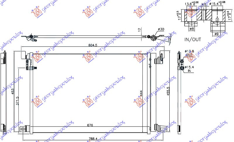 Radiator i kondicionerit 2.0-3.0 TFSI/3.0 TDI (67.6x44.4x1.2)