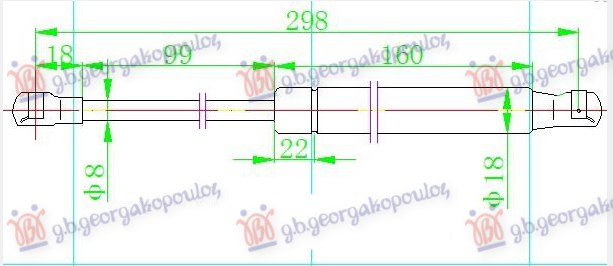 Amortizues (një) për kofano (298L-400N)