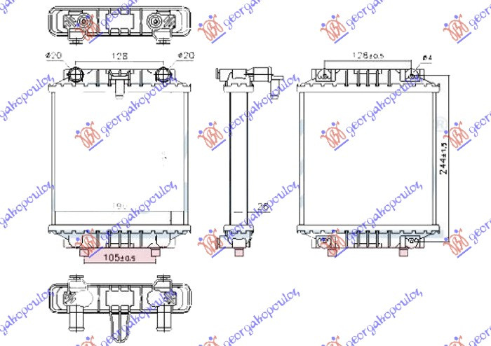 Radiator shtesë për motor 3,0 - S7 4,0 TFSI benzinë (marsh automatik) (195x190)