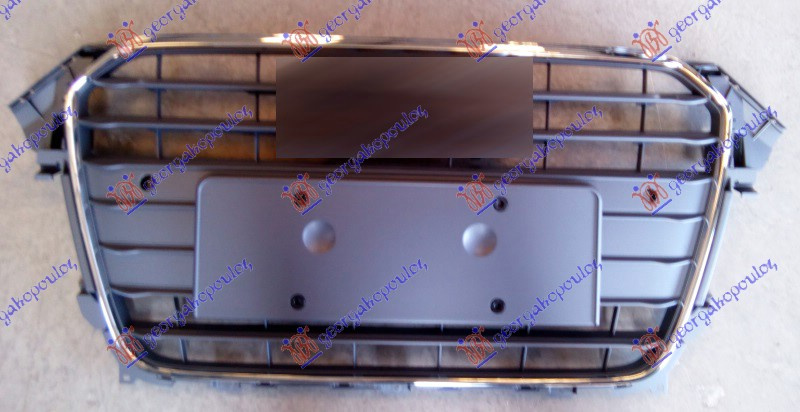 Maskë pvc/grilë me ngjyrë të zezë komplet (me kornizë krom) (me hapje për sensor parkimi) (mbajtës i shkurtër për targa)