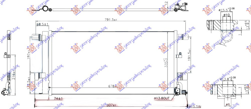 Radiator i kondicionerit 3.0 (55) TFSi benzinë - 3.0 (50) TDi dizel (678x335x12)