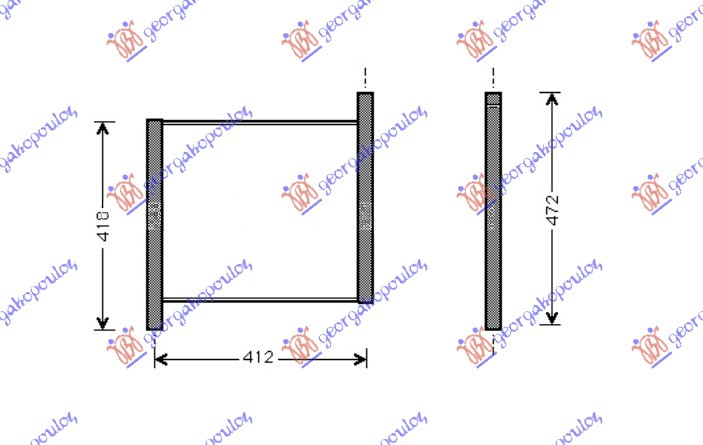 Radiator për motor për të gjitha modelet (38x35)