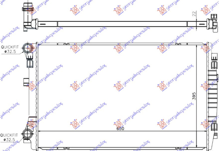 Radiator për motor 1.5 TFSi benzinë (650x400)