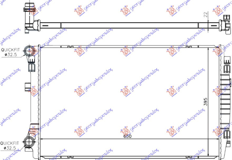 Radiator për motor 1.5 TFSi benzinë (650x400)