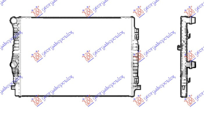 Radiator për motor 1.5 TFSi//hibrid benzinë - 2.0 TDI dizel (650x445) (KOYO)