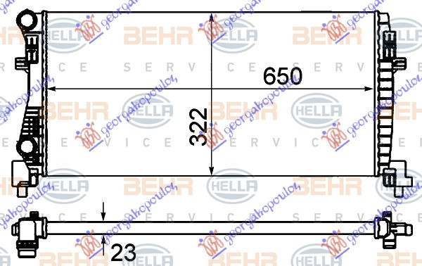 Interkuler 1.9-2.0 TDi dizel (220x215x65) (MAHLE BEHR)