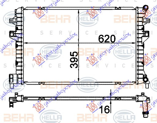 Radiator shtesë për motor 1.5 TFSI benzinë (620x410x16) (MAHLE BEHR)