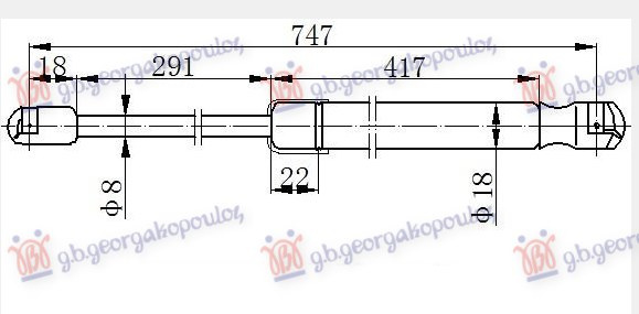 Amortizues (një) për kofano (746L-200N)