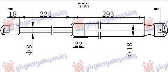 Amortizues (një) për derën e bagazhit sportback (557L-450N)