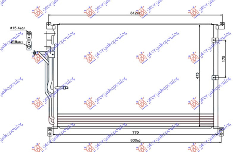 Radiator i kondicionerit për të gjithë modelet benzinë/dizel -06 (730x480x16)