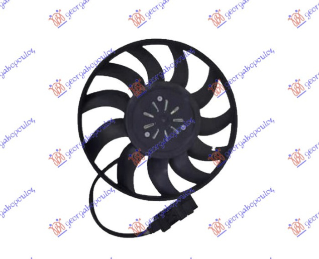 Ventilator (Motor + helikë) benzinë - dizel (380mm) (400W) (i majtë)