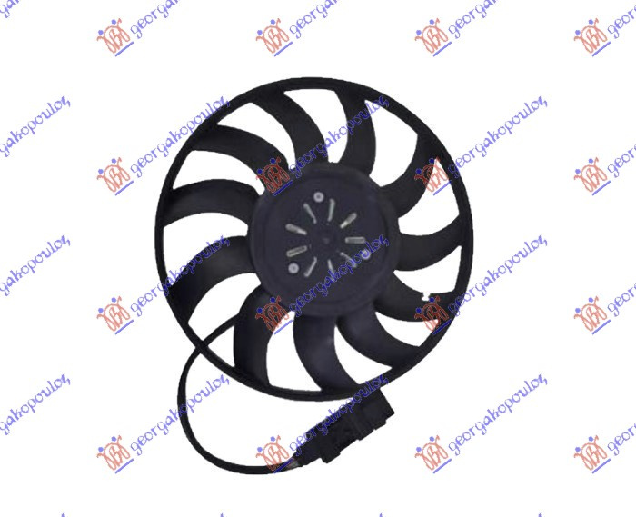 Ventilator (Motor + helikë) benzinë - dizel (380mm) (400W) (i djathtë)