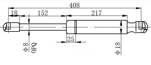 Amortizues (një) për derën e bagazhit (408L-265N)
