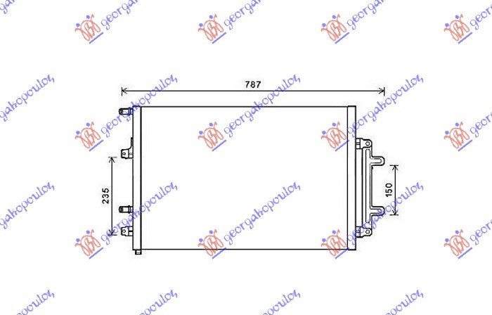 Radiator shtesë për motor 3.0-4.0 TFSi benzinë (615x430x16)
