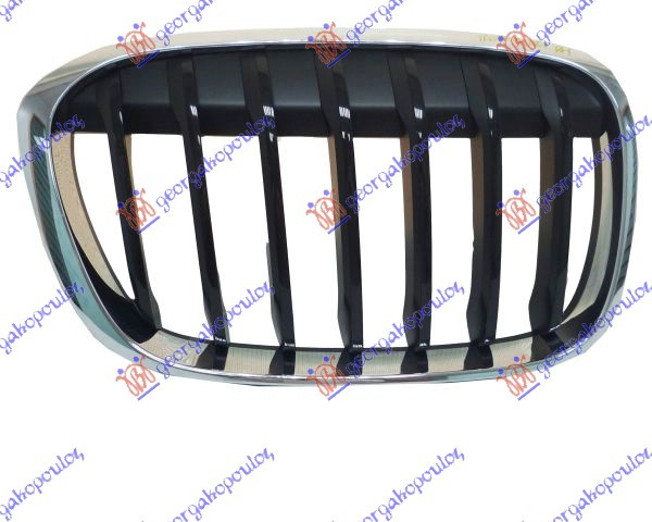 Maskë pvc/grilë (krom/me ngjyrë të zezë) (basic)