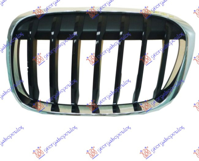 Maskë pvc/grilë (krom/me ngjyrë të zezë) (basic)