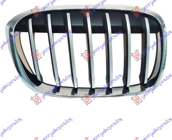 Maskë pvc/grilë (krom/e argjendtë) (x-line)