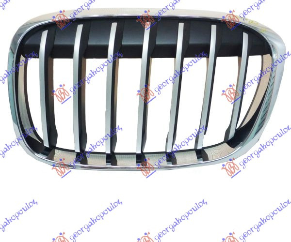 Maskë pvc/grilë (krom/e argjendtë) (x-line)