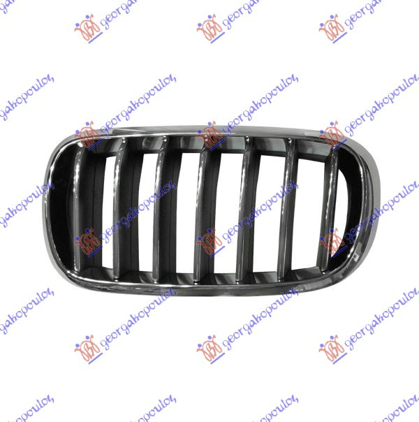 Maskë pvc/grilë (krom-krom/me ngjyrë të zezë)