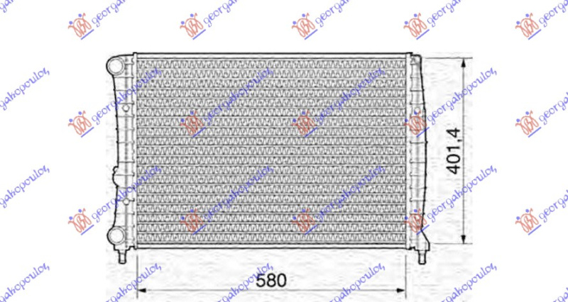Radiator për motor 1,8 - 2,0 16V-2.0 JTS (58x40) benzinë