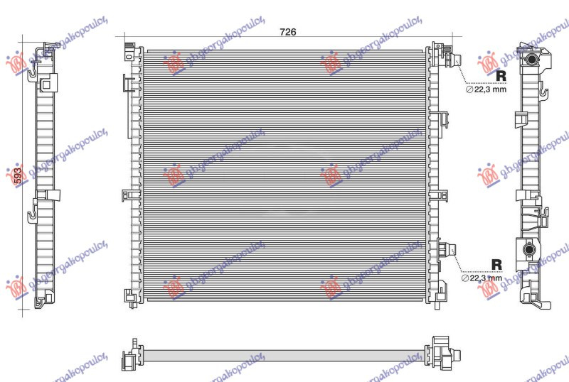 Radiator shtesë për motor 2.0-3.0 dizel - 3.0-4.4 benzinë hibrid (xDrive) (625x545)