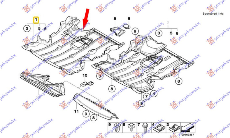 Mbrojtje/kapak nën motor kupe