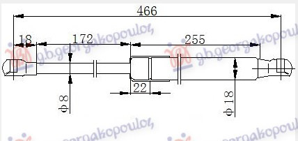 Amortizues (një) për derën e bagazhit 3/5 dyer (467L-455N)