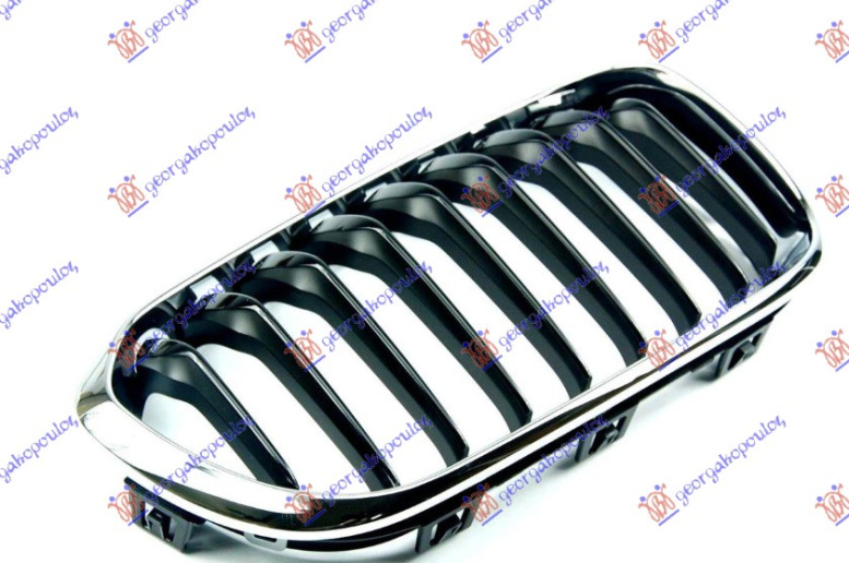 Maskë pvc/grilë (krom/me ngjyrë të zezë) (sport-line)