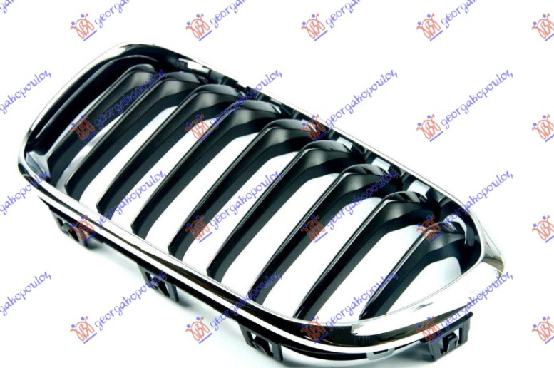 Maskë pvc/grilë (krom/me ngjyrë të zezë) (sport-line)