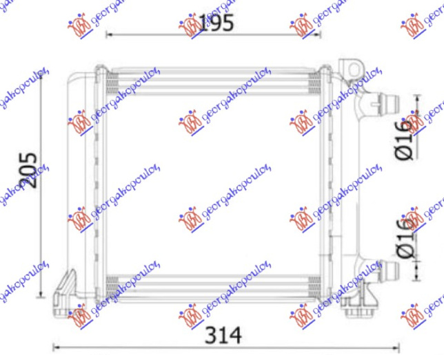Radiator shtesë për motor 1.5-2.0 benzinë (202x195) (MAHLE BEHR PREMIUM LINE)