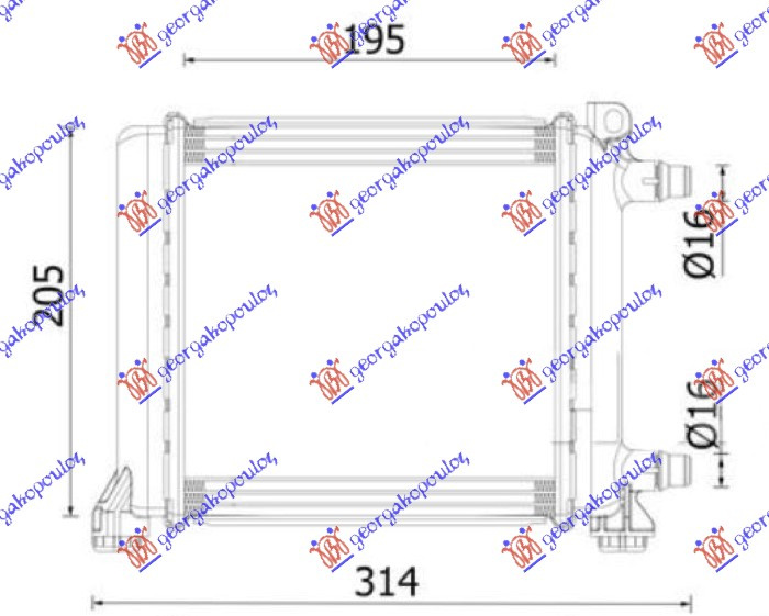 Radiator shtesë për motor 1.5-2.0 benzinë (202x195) (MAHLE BEHR PREMIUM LINE)