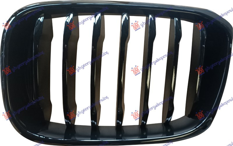 Grilë e maskës pvc me ngjyrë të zezë me shkëlqim