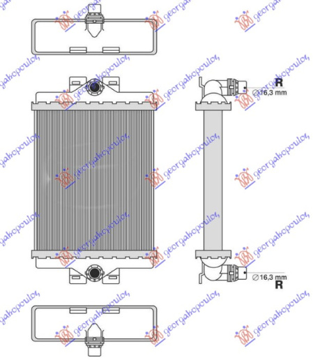 Radiator shtesë për motor benzinë/dizel (185x156x26)