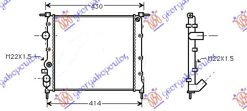 Radiator për motor benzinë pa kondicioner (350x378)