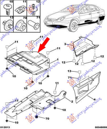 Mbrojtje/kapak nën motor dizel