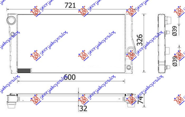 Radiator për motor 3.0 benzinë/dizel (600x326)