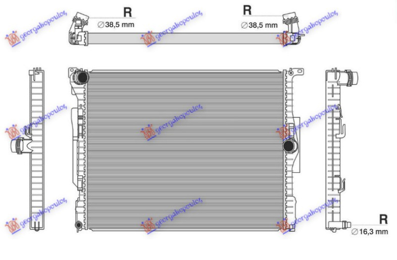 Radiator për motor 2.0 benzinë (marsh manual/automatik) (600x478)