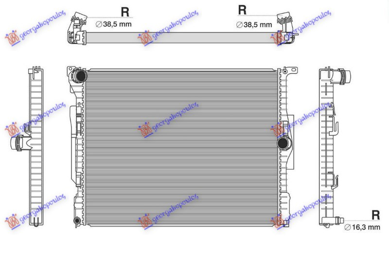 Radiator për motor 2.0 benzinë (marsh manual/automatik) (600x478)